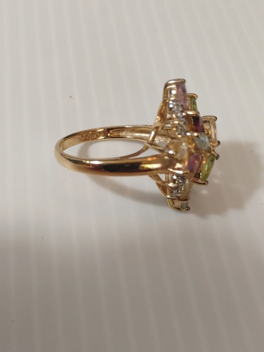 Multicolor Floral Gemstone Ring - Women Jewelry
